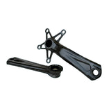 Black bicycle crankset on a white background