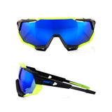 Speedtrap Polished Black/Matte Neon - Electric Blue Mirror