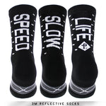 Pacific and Co Socks - Reflective Speed Slow Life - Black