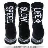 Pacific and Co Socks - Reflective Speed Slow Life - Black